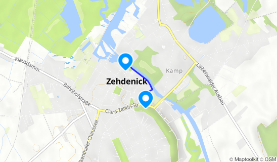Kartenausschnitt Zisterzienserinnen-Kloster Zehdenick